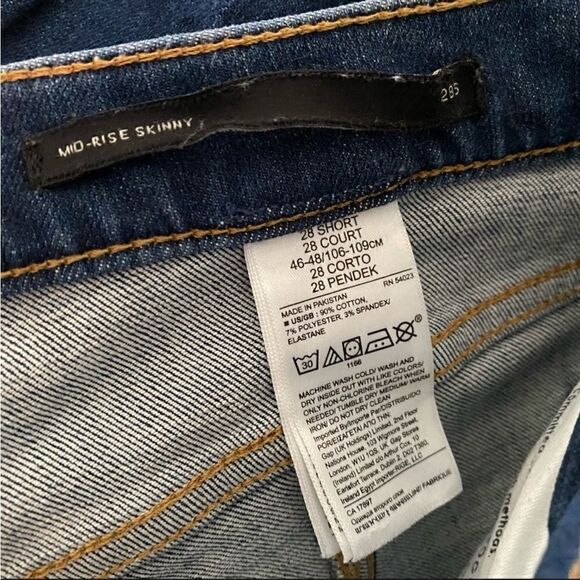 Banana Republic Premium Denim Mid Rise Skinny 28s Medium Wash Back Seam - Picture 11 of 11